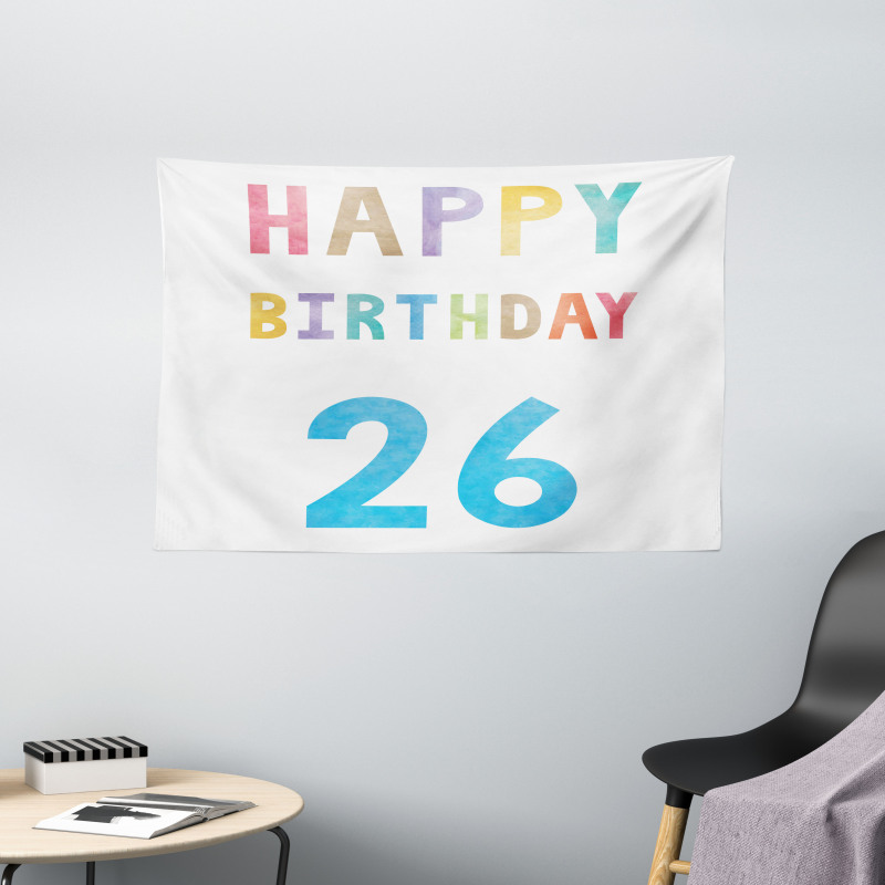 Soft Celebration Sign Wide Tapestry