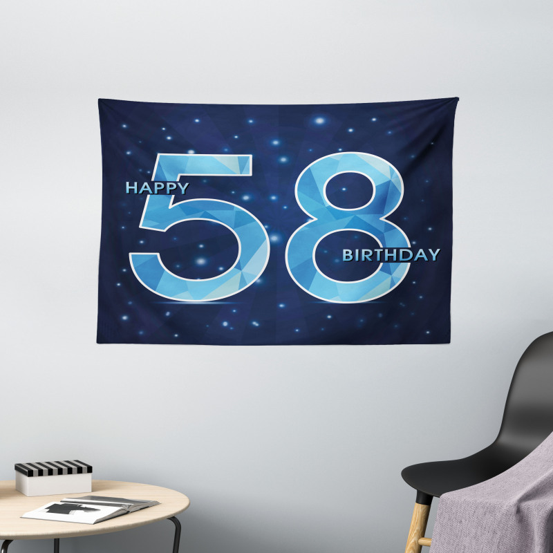 Number Night Sky Age Wide Tapestry