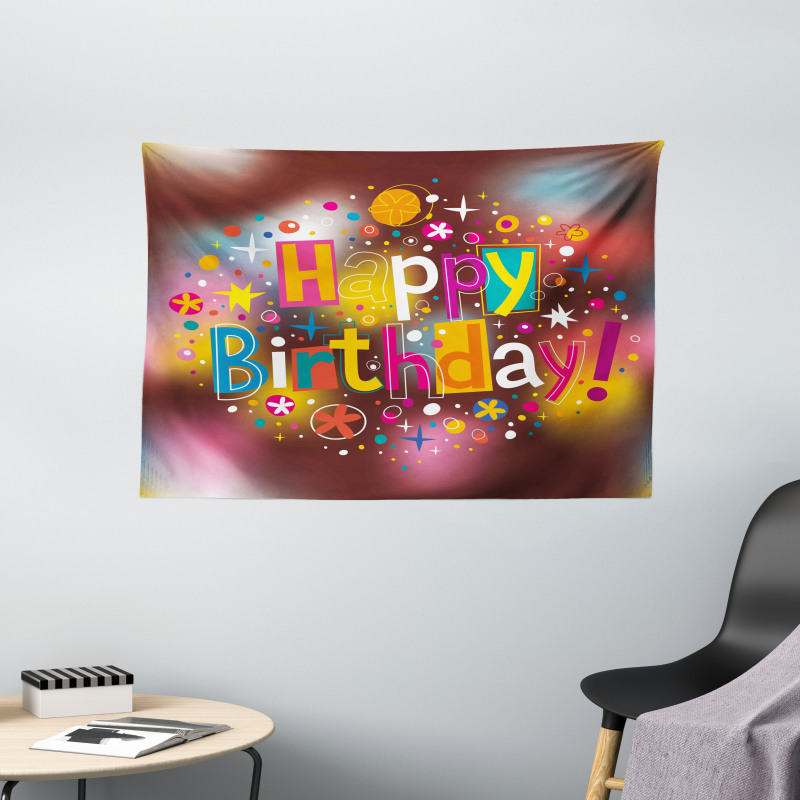 Birthday Message Fun Wide Tapestry