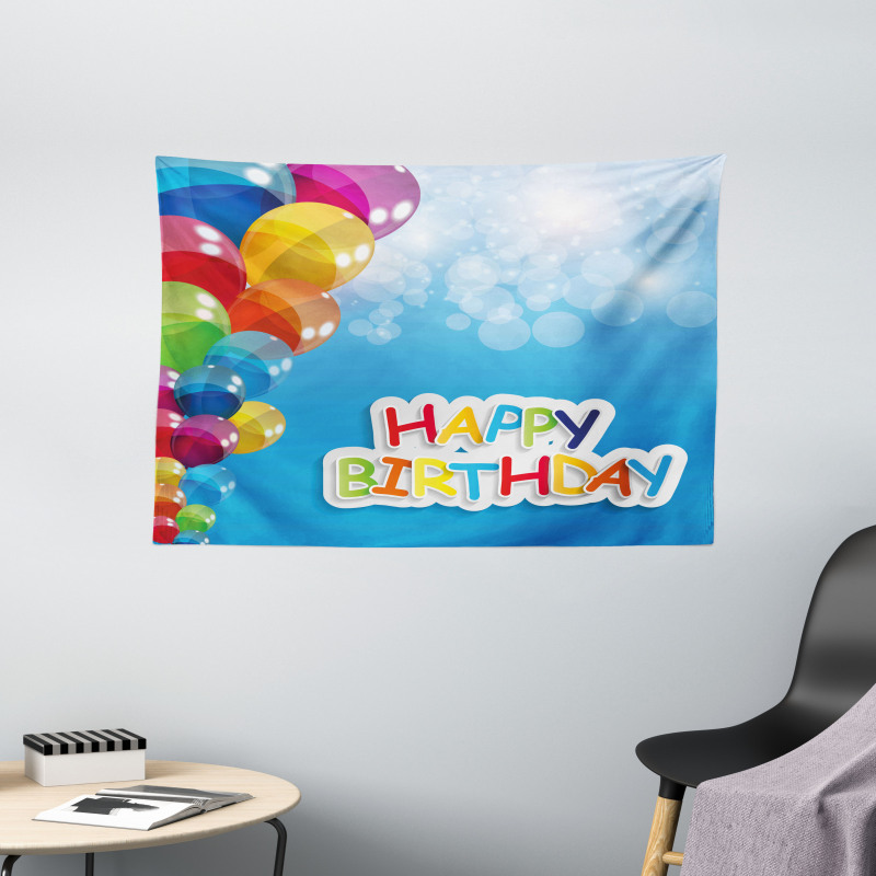 Vibrant Balloons Sky Wide Tapestry