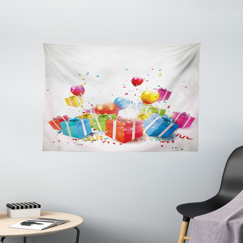 Surprise Boxes Balloon Wide Tapestry