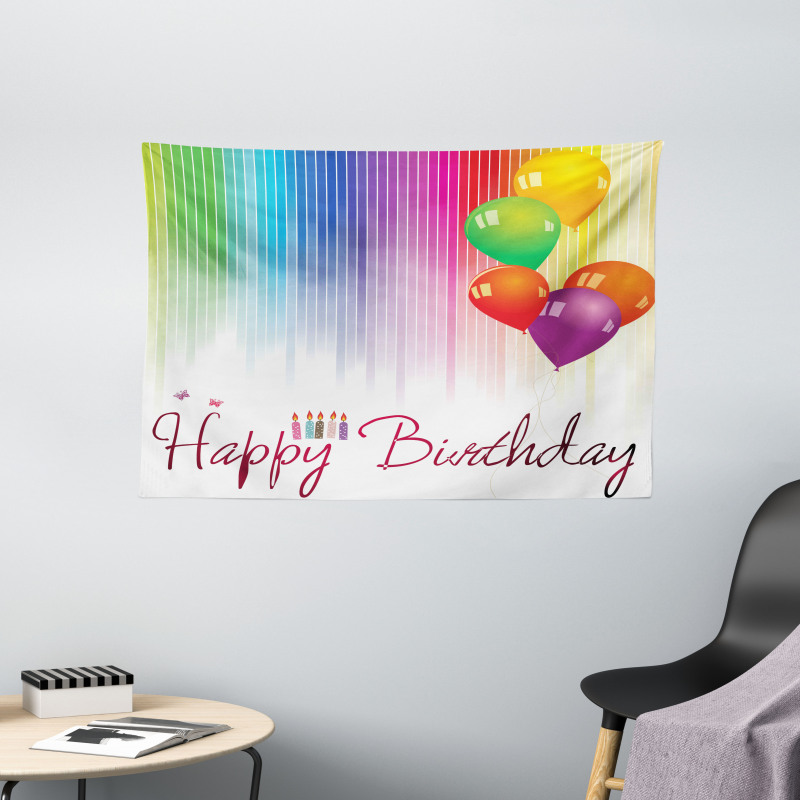 Balloon Greeting Candle Wide Tapestry