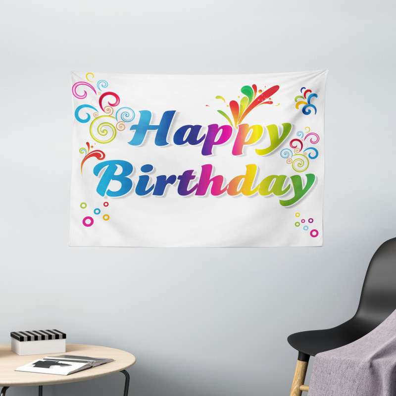 Birthday Message Wide Tapestry