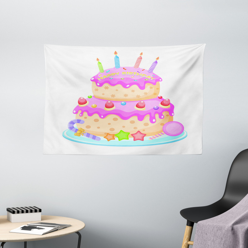 Candles and Candies Wide Tapestry