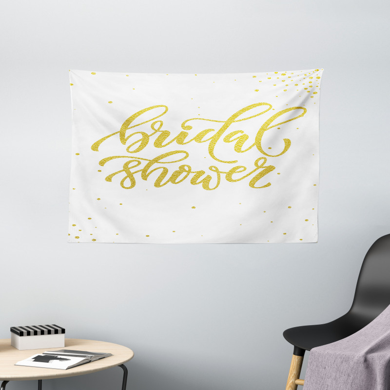 Bride Party Lettering Wide Tapestry