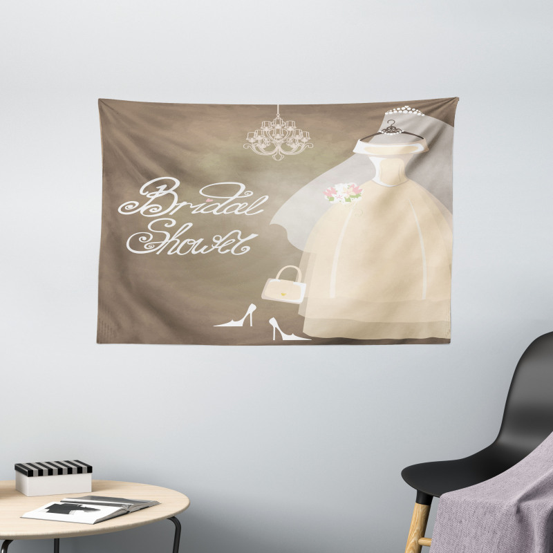 Love Bride Party Wide Tapestry