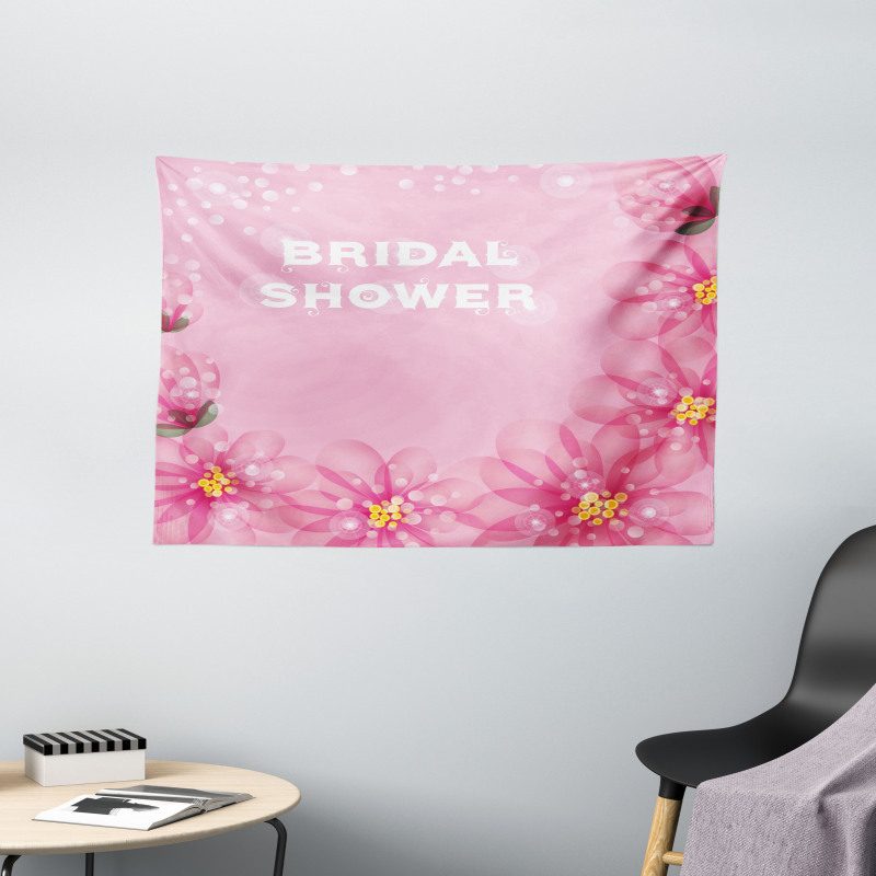 Abstract Petals Dots Wide Tapestry