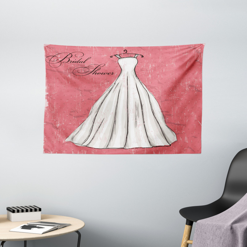 Wedding Bride Party Wide Tapestry