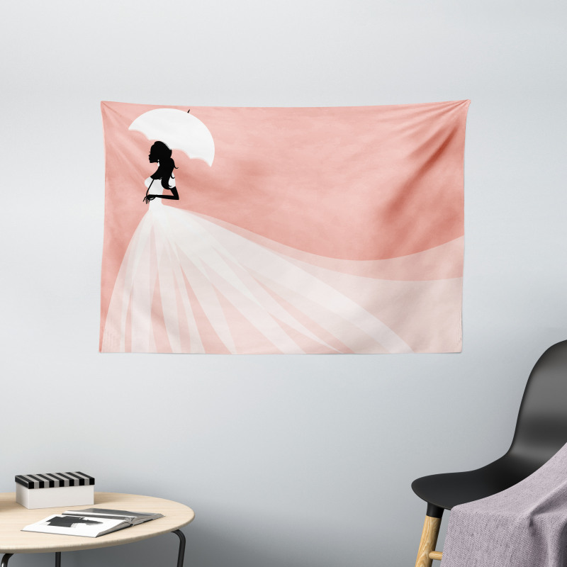 Wedding Umbrella Wide Tapestry