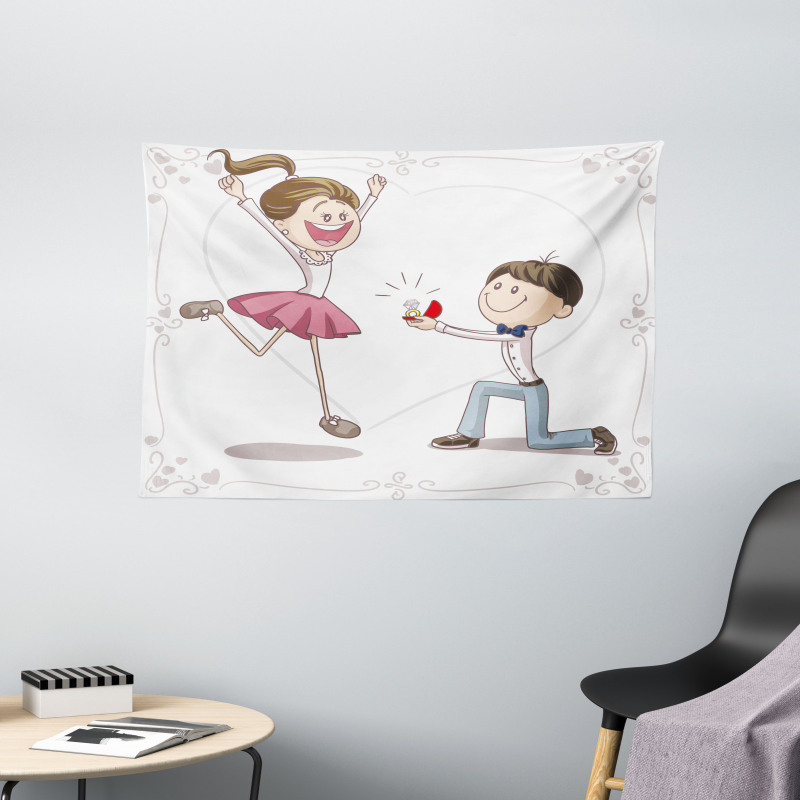 Romantic Couple Wide Tapestry