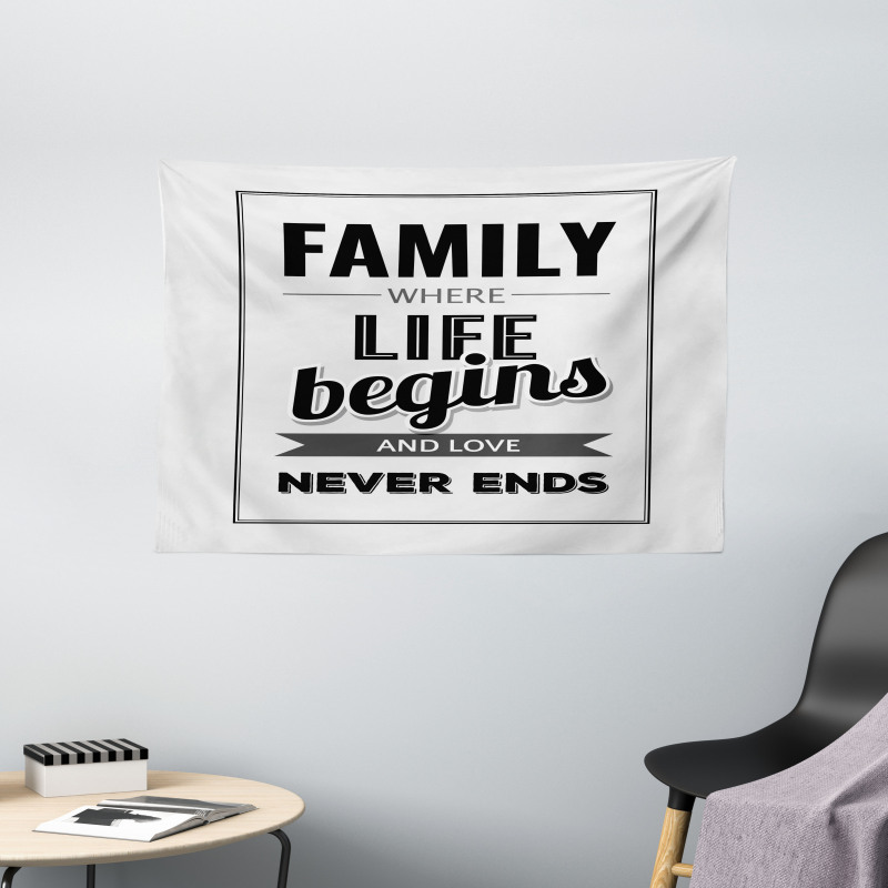 Family Phrase Motivation Wide Tapestry