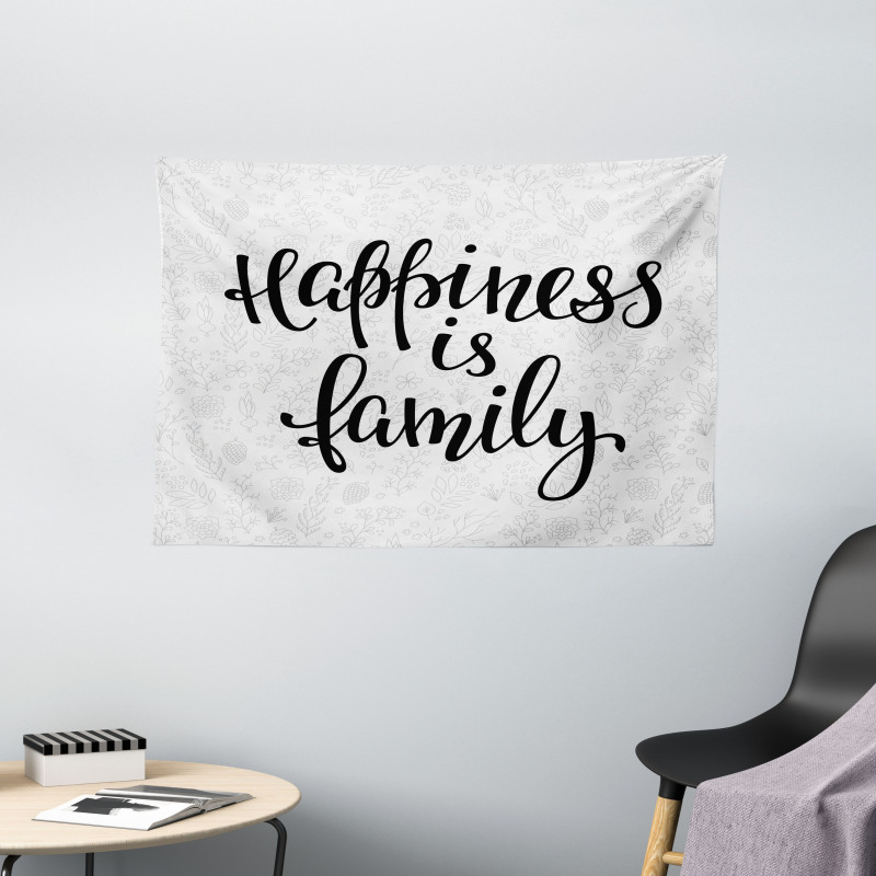 Happiness Phrase Wide Tapestry