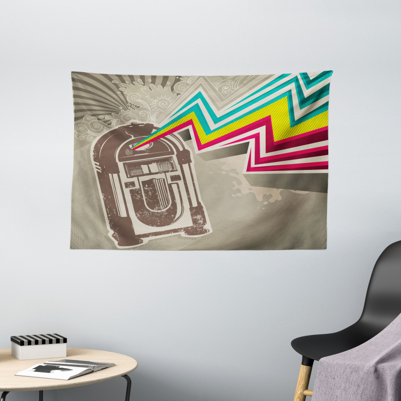 Radio Party with Zig Zag Wide Tapestry