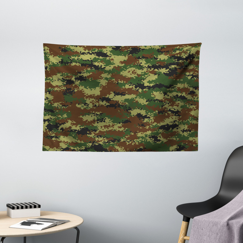 Grunge Graphic Camouflage Wide Tapestry