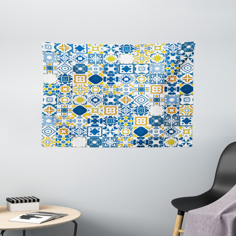 Mosaic Azulejo Wide Tapestry