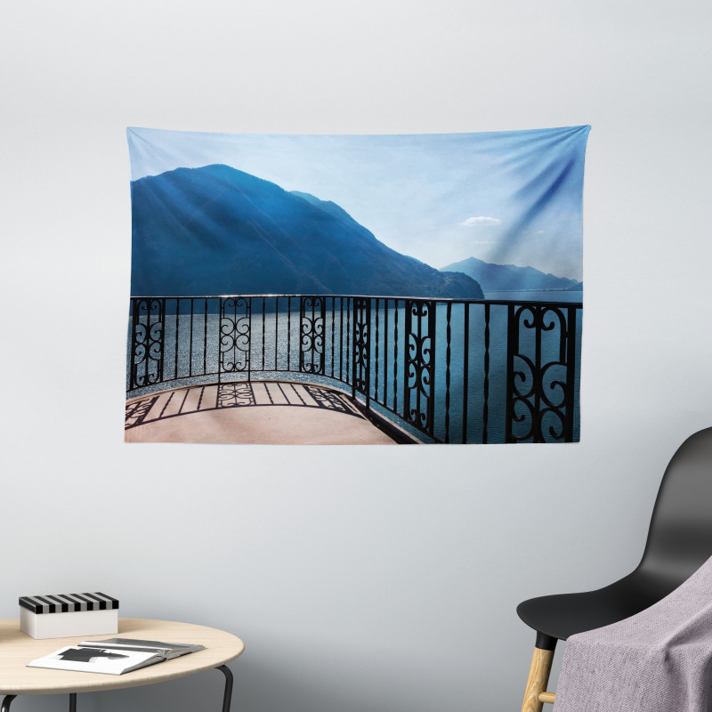 Island Mountain Ocean View Wide Tapestry