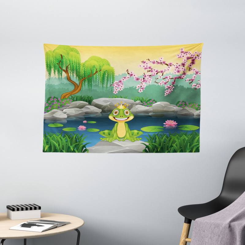 Fairytale Inspired Cartoon Wide Tapestry