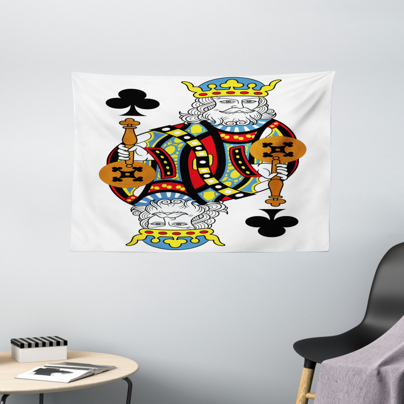 King of Clubs Gamble Card Wide Tapestry