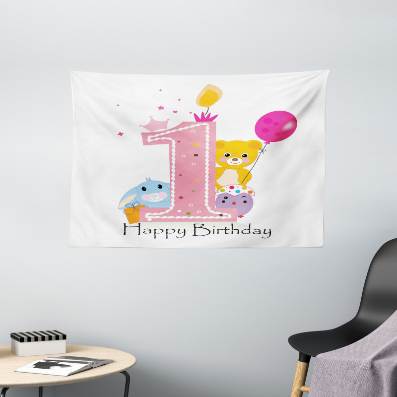Princess Girl Party Wide Tapestry