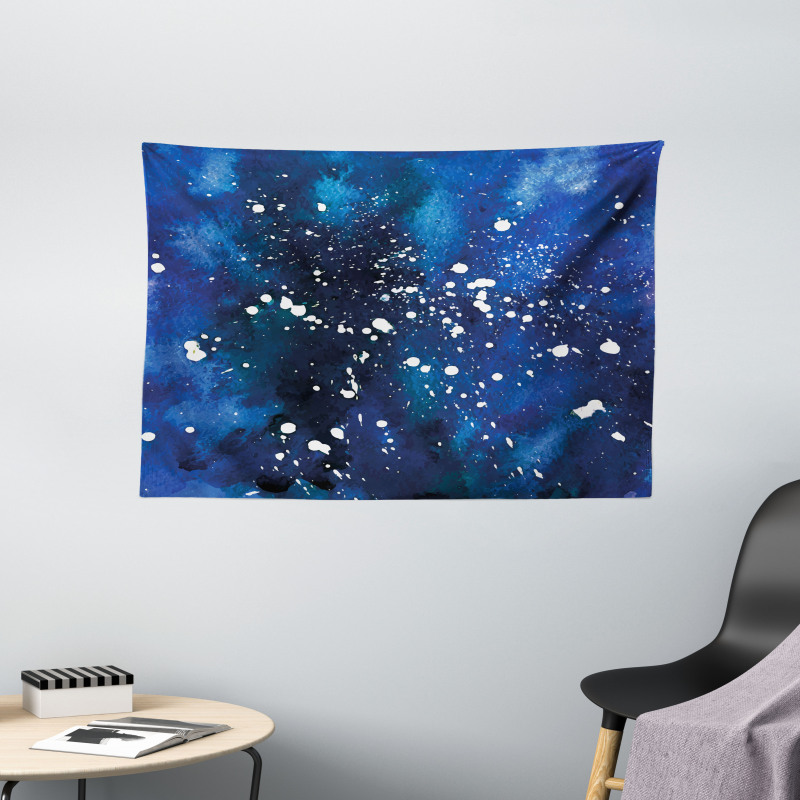 Grunge Space Theme Art Wide Tapestry