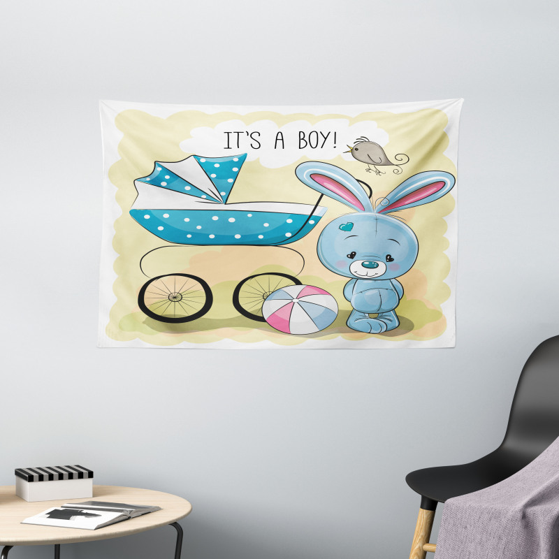 Bunny Baby Wide Tapestry
