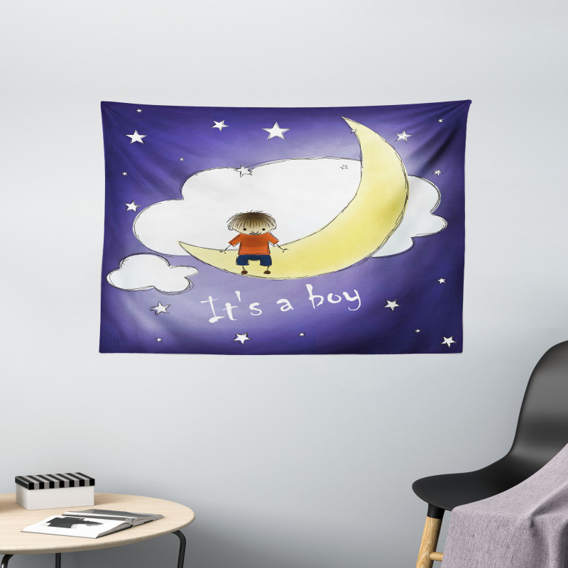 Boy Baby Sky Greeting Wide Tapestry