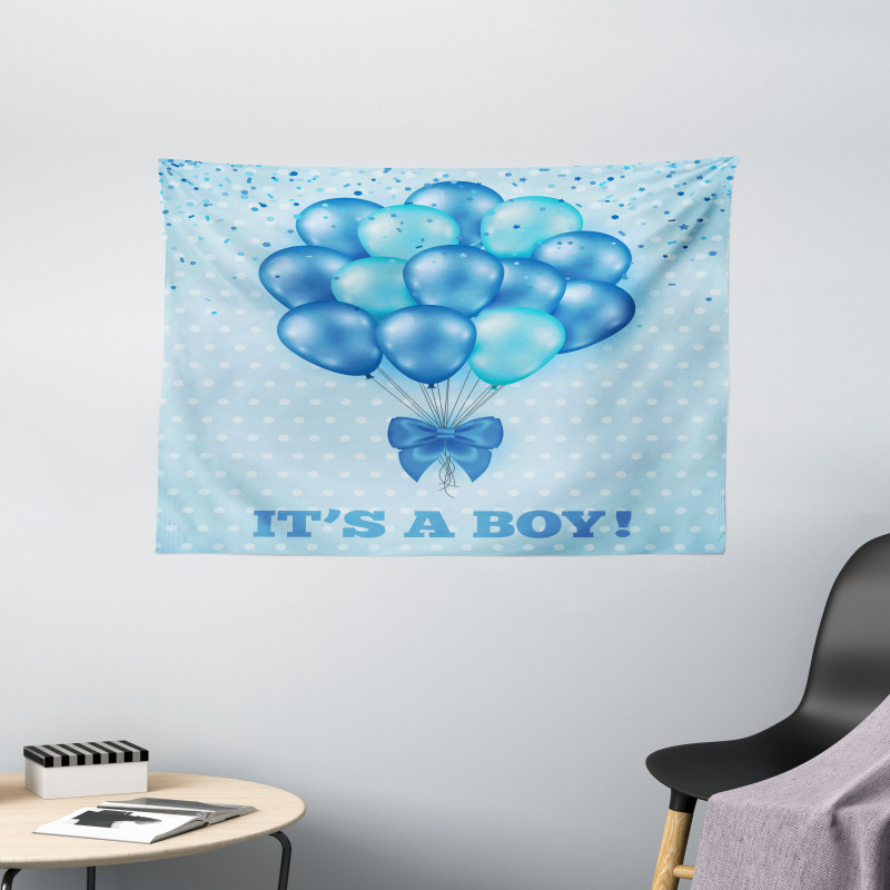 Balloons Polka Dots Wide Tapestry