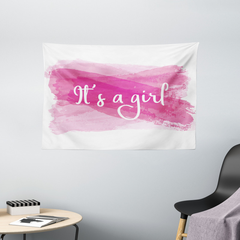 Girls Baby Shower Wide Tapestry