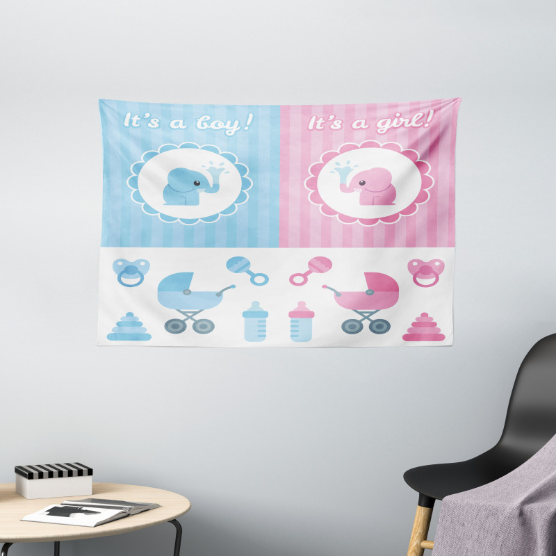 Girl Boy Newborn Baby Wide Tapestry