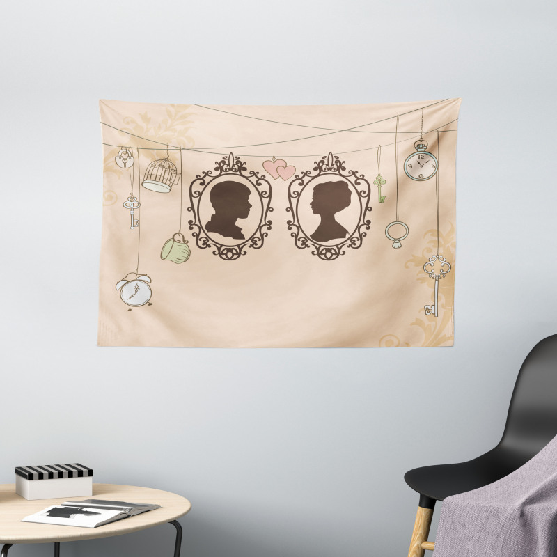 Married Couple Retro Wide Tapestry