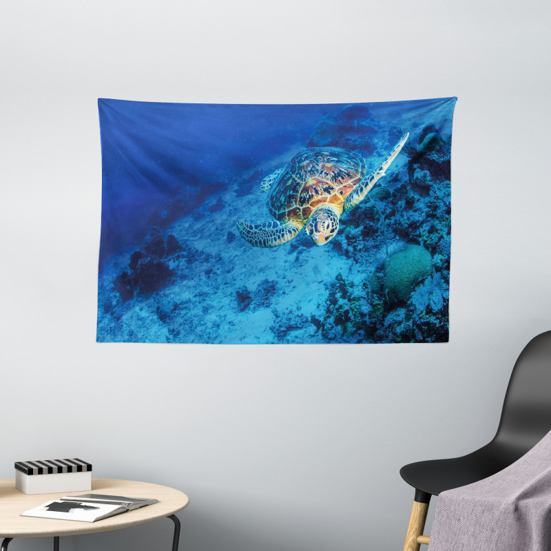 Oceanic Wildlife Wide Tapestry