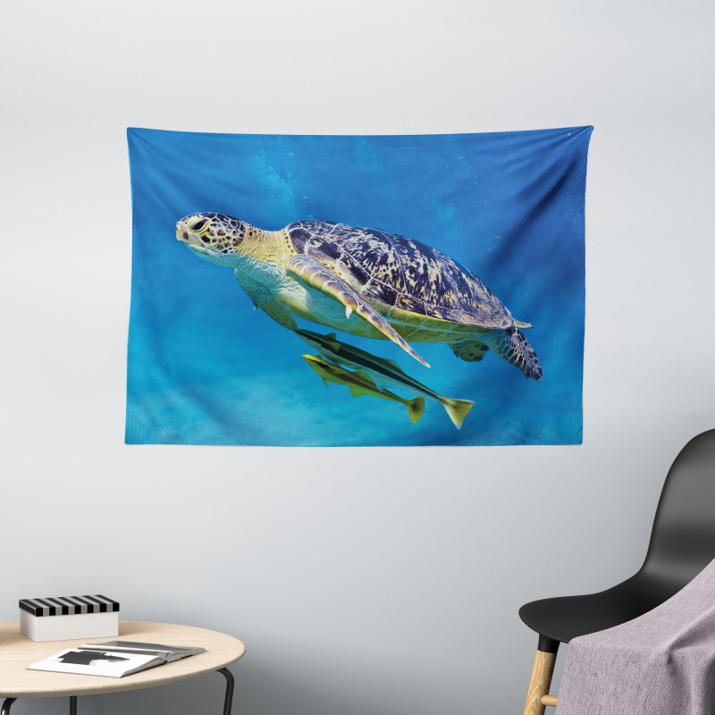 Fishes Swimming Ocean Wide Tapestry