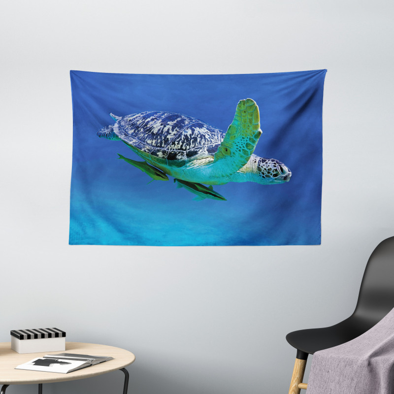 Tropics Turtle Aquarium Wide Tapestry