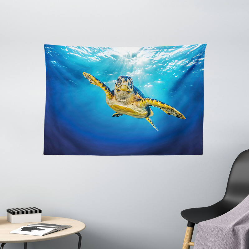 Blue Waters Swimming Wide Tapestry