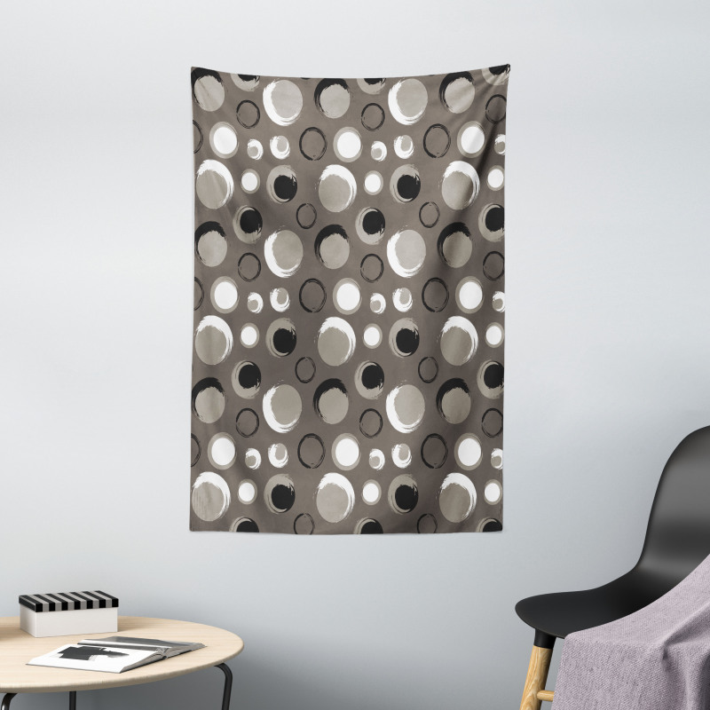 Dots Brushstrokes Grunge Tapestry