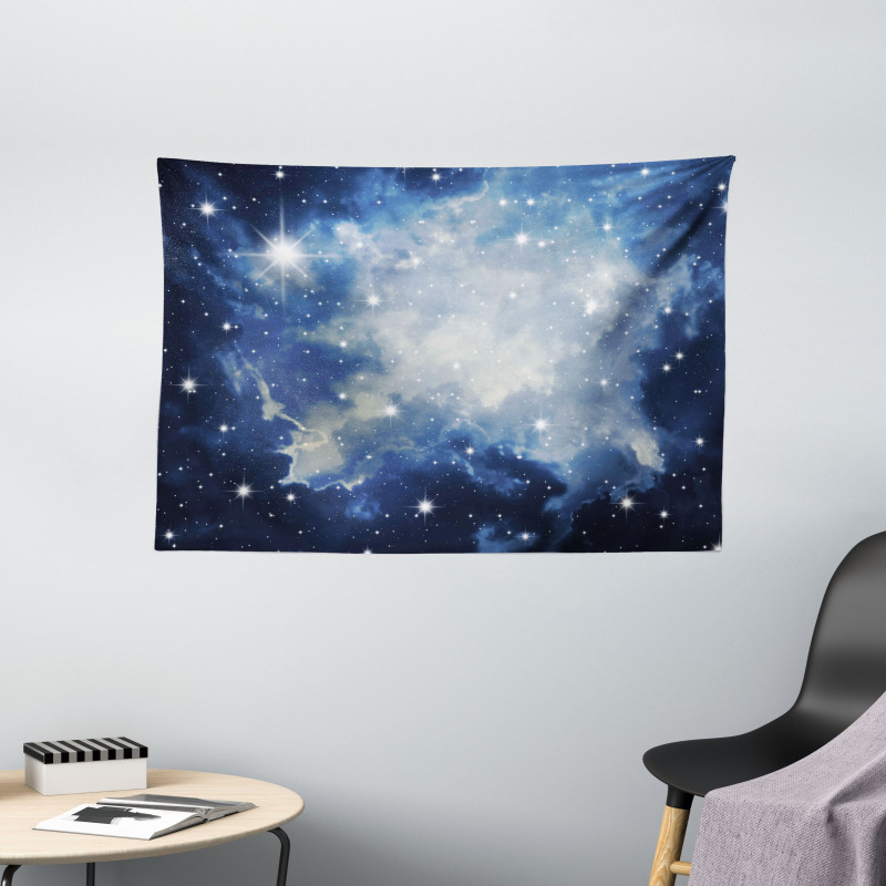 Blue Galaxies Wide Tapestry