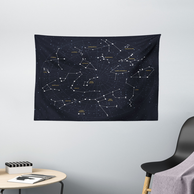 Stars Sky Map Wide Tapestry