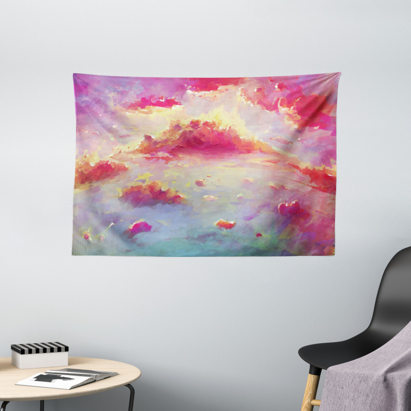 Vibrant Clouds Scenic Wide Tapestry