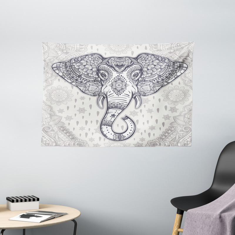 Bohem Hippie Motif Wide Tapestry