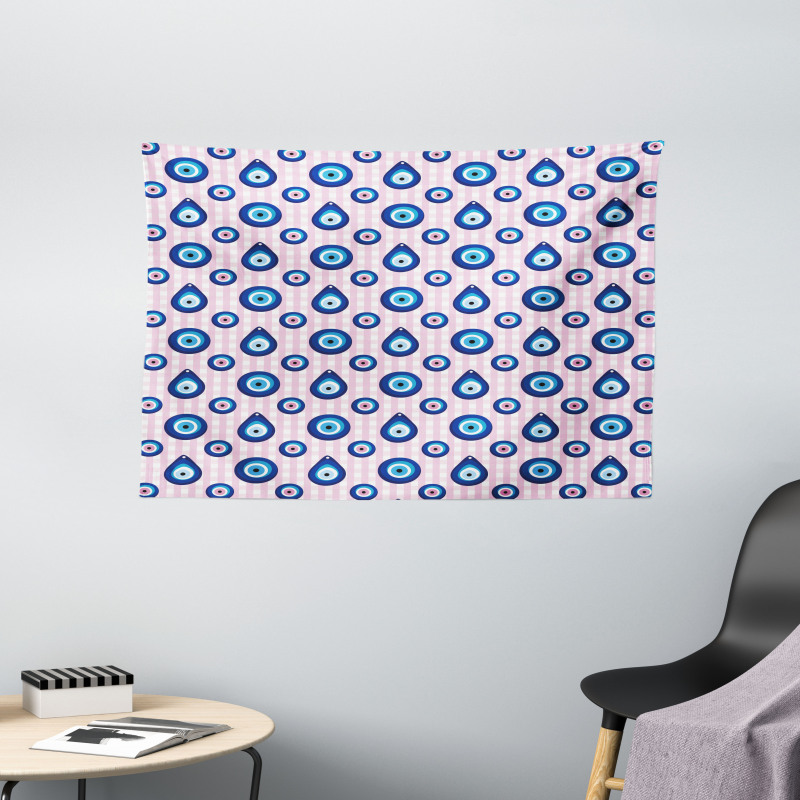 Bead Shapes Checkered Wide Tapestry