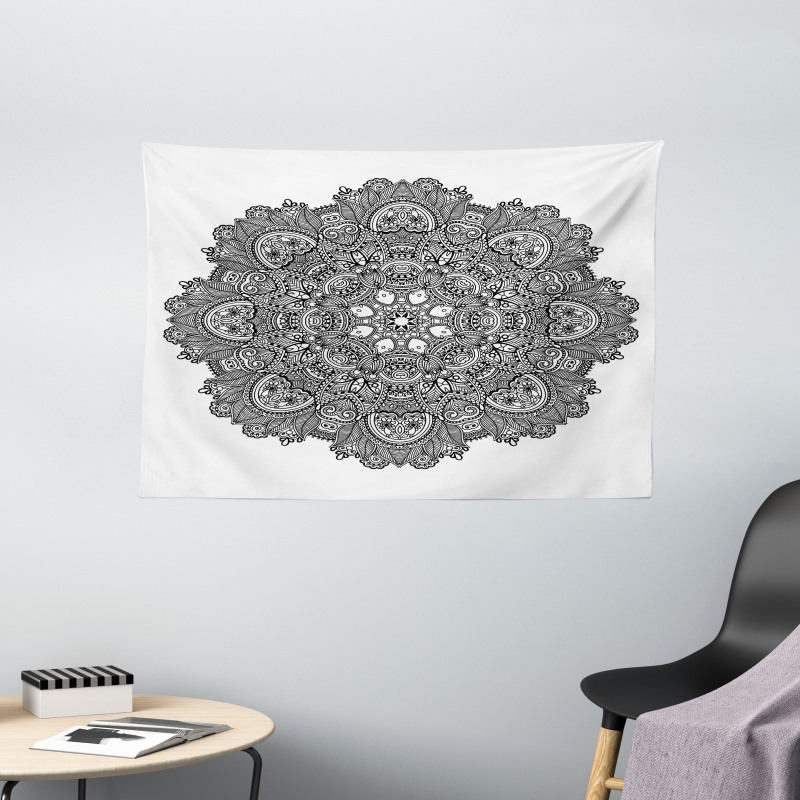 Detailed Mosaic Theme Wide Tapestry