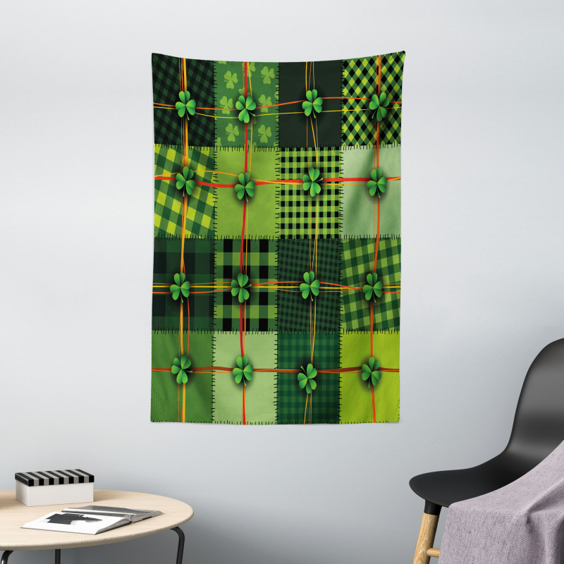 Patchwork Celtic Clovers Tapestry