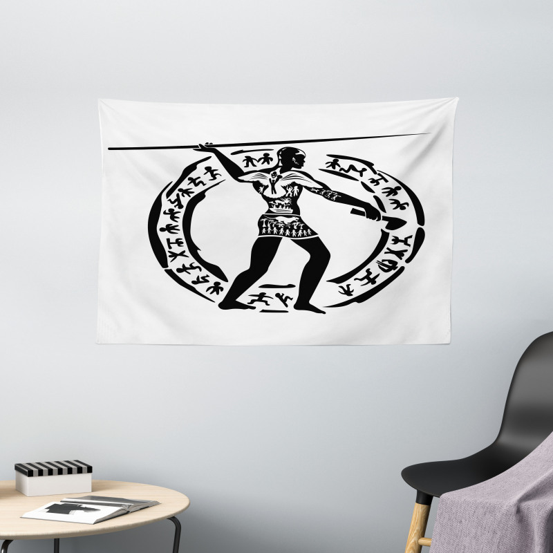 Man Lance Wide Tapestry