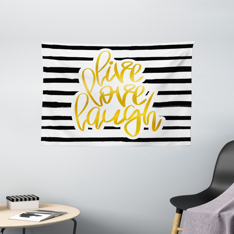 Stripes Text Wide Tapestry