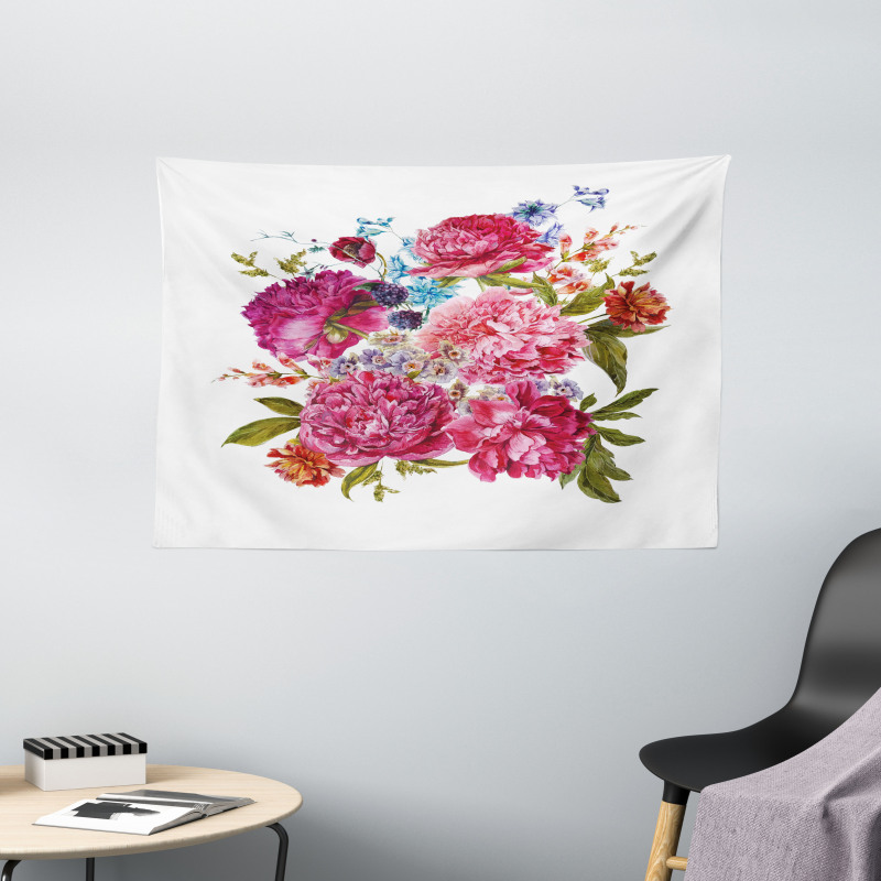 Gentle Summer Flora Wide Tapestry