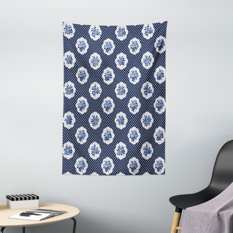 Motifs Dots Flowers Tapestry