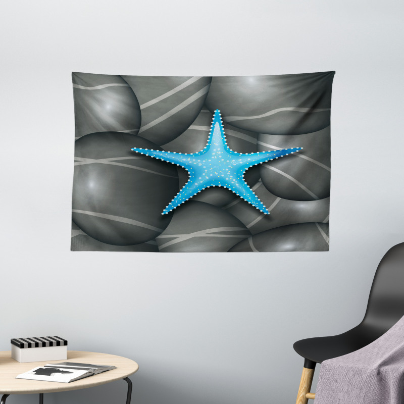 Blue Sea Star Wide Tapestry