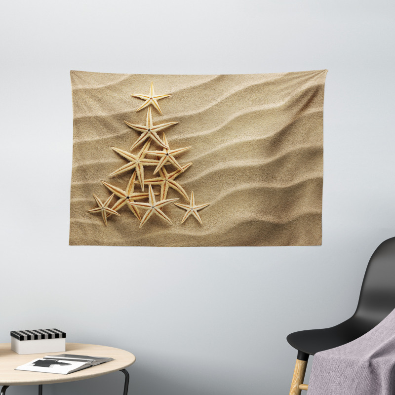 Tree from Shells Wide Tapestry
