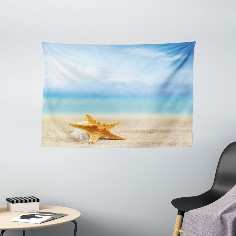 Scallop Sea Star Wide Tapestry