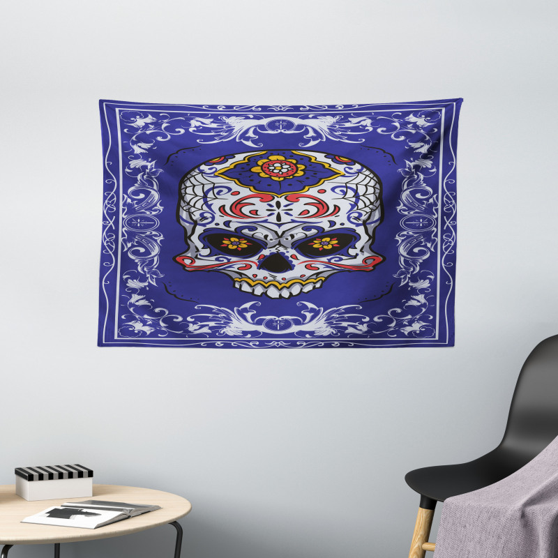 Scary Floral Gothic Wide Tapestry